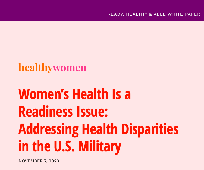 White Paper: Women’s Health Is a Readiness Issue