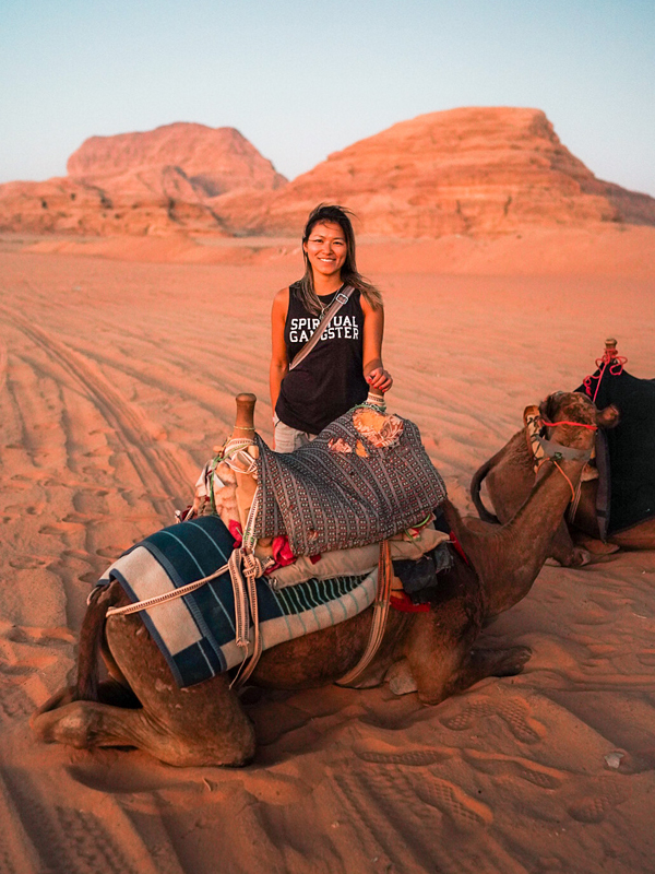 on a camel